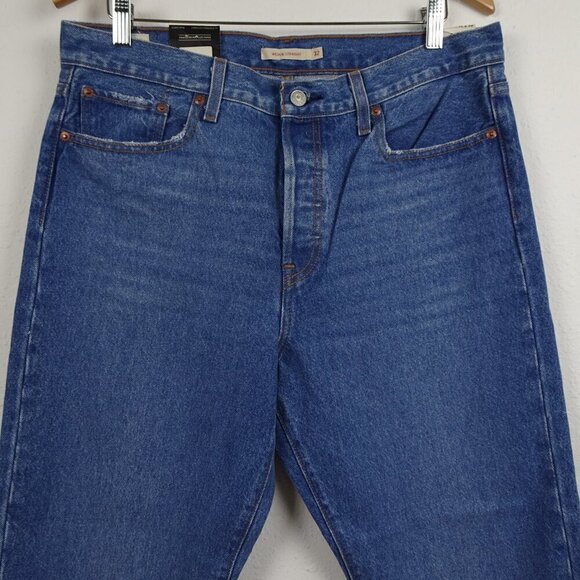 Levi's Wedgie Straight Jeans Women's Size 32x28 Blue Denim Button Fly Cotton - Picture 2 of 10